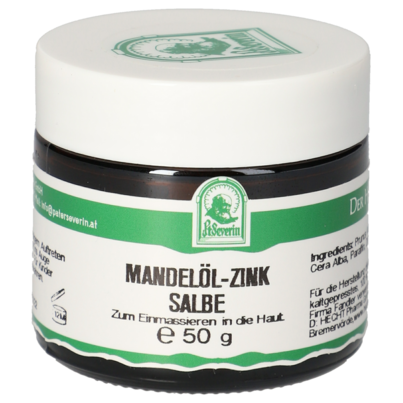 Sie sehen eine Packung MANDELÖL ZINK SALBE 50 G, Produktbild: 01 MANDELÖL ZINK SALBE 50 G, A-Nr.: 5748536 - 01