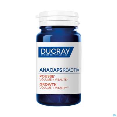 Sie sehen eine Packung Ducray Anacaps F.d.haar Haarausfall Kapseln Reaktiv23 30st, Produktbild: 12 Ducray Anacaps F.d.haar Haarausfall Kapseln Reaktiv23 30st, A-Nr.: 5744969 - 12