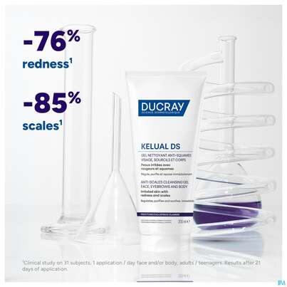 Sie sehen eine Packung Ducray Kelual Ds Reinigungsgel Neu 200ml, Produktbild: 15 Ducray Kelual Ds Reinigungsgel Neu 200ml, A-Nr.: 5862261 - 15