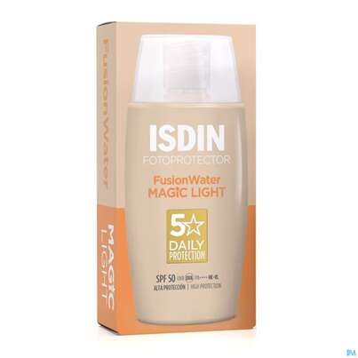 Sie sehen eine Packung Sonnenprodukte Isdin/fotoprotection Fusion Water Color Light Lsf 50 50ml, Produktbild: 03 Sonnenprodukte Isdin/fotoprotection Fusion Water Color Light Lsf 50 50ml, A-Nr.: 5570274 - 03