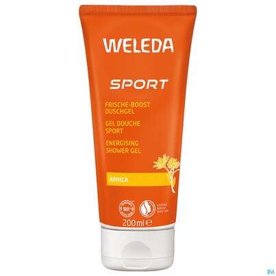 Sie sehen eine Packung Weleda Sport-frische Kick Duschgel Arnika 200ml, Produktbild: 04 Weleda Sport-frische Kick Duschgel Arnika 200ml, A-Nr.: 4269213 - 04