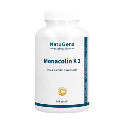Sie sehen eine Packung NatuGena Monacolin K3 Kapseln, Produktbild: 01 NatuGena Monacolin K3 Kapseln, A-Nr.: 6011884 - 01