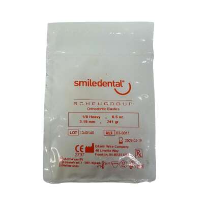 Sie sehen eine Packung Spangengummis 1/8 stark latexfarben, Produktbild: 01 Spangengummis 1/8 stark latexfarben, A-Nr.: 6123790 - 01
