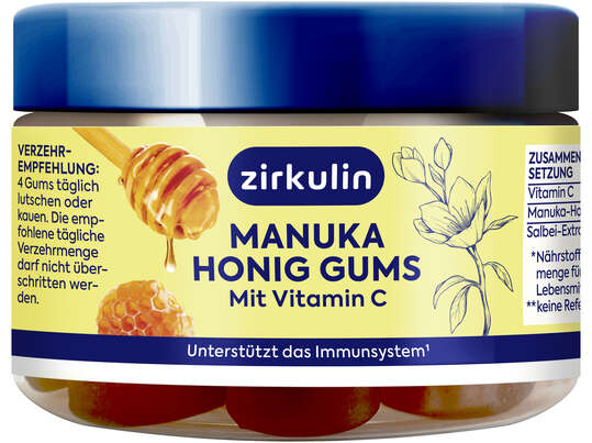 Sie sehen eine Packung Zirkulin Manuka Honig Gums 75G, Produktbild: 01 Zirkulin Manuka Honig Gums 75G, A-Nr.: 6142273 - 01