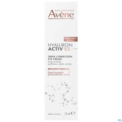 Sie sehen eine Packung Avene Hyaluron Activ B3 Augencreme/neu 15ml, Produktbild: 01 Avene Hyaluron Activ B3 Augencreme/neu 15ml, A-Nr.: 5882654 - 01