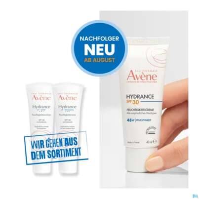 Sie sehen eine Packung Avene Hydrance Feuchtigkeitscreme Spf30 40ml, Produktbild: 08 Avene Hydrance Feuchtigkeitscreme Spf30 40ml, A-Nr.: 5961402 - 08