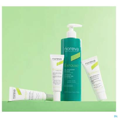 Sie sehen eine Packung Noreva Exfoliac Reinigungsgel Intensiv 400ml, Produktbild: 03 Noreva Exfoliac Reinigungsgel Intensiv 400ml, A-Nr.: 5937361 - 03