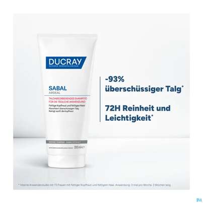 Sie sehen eine Packung Shampoon Ducray Sabal/argeal Talgabsorbierend 200ml, Produktbild: 05 Shampoon Ducray Sabal/argeal Talgabsorbierend 200ml, A-Nr.: 5964412 - 05