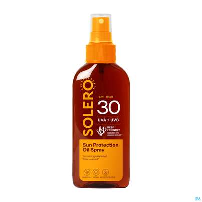 Sie sehen eine Packung Sonnenprodukte Solero Oelspray Spf30 150ml, Produktbild: 01 Sonnenprodukte Solero Oelspray Spf30 150ml, A-Nr.: 5917418 - 01