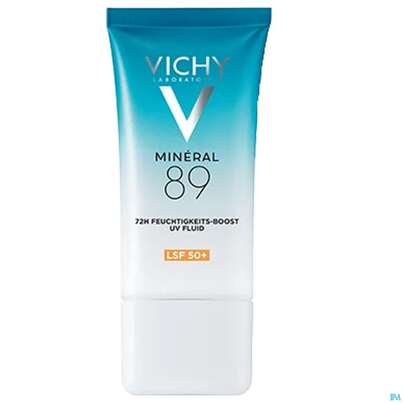 Sie sehen eine Packung Vichy Mineral 89 Uv Fluid Sonnenschutz 50ml, Produktbild: 02 Vichy Mineral 89 Uv Fluid Sonnenschutz 50ml, A-Nr.: 5818001 - 02