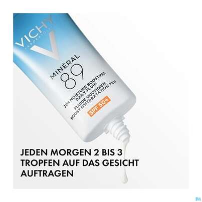 Sie sehen eine Packung Vichy Mineral 89 Uv Fluid Sonnenschutz 50ml, Produktbild: 03 Vichy Mineral 89 Uv Fluid Sonnenschutz 50ml, A-Nr.: 5818001 - 03