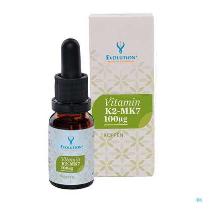 Sie sehen eine Packung Vitamin K2 Mk7/tropfen 100mcg Evolution 15ml, Produktbild: 02 Vitamin K2 Mk7/tropfen 100mcg Evolution 15ml, A-Nr.: 5844116 - 02