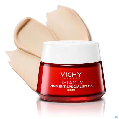 Sie sehen eine Packung Vichy Liftactiv B3 Anti-pigmentflecken Creme Lsf50 50ml, Produktbild: 17 Vichy Liftactiv B3 Anti-pigmentflecken Creme Lsf50 50ml, A-Nr.: 5662504 - 17
