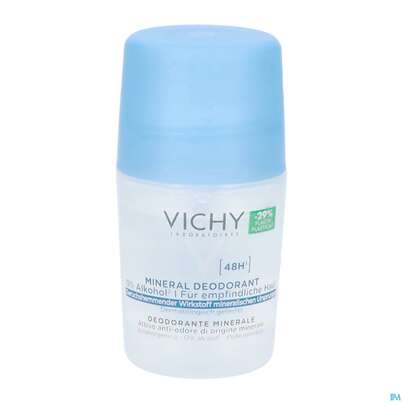 Sie sehen eine Packung Vichy Deo/roll-on Mineral 48h 50ml, Produktbild: 04 Vichy Deo/roll-on Mineral 48h 50ml, A-Nr.: 4759503 - 04