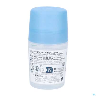 Sie sehen eine Packung Vichy Deo/roll-on Mineral 48h 50ml, Produktbild: 05 Vichy Deo/roll-on Mineral 48h 50ml, A-Nr.: 4759503 - 05