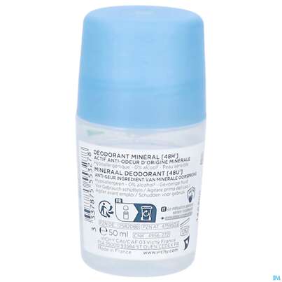 Sie sehen eine Packung Vichy Deo/roll-on Mineral 48h 50ml, Produktbild: 06 Vichy Deo/roll-on Mineral 48h 50ml, A-Nr.: 4759503 - 06
