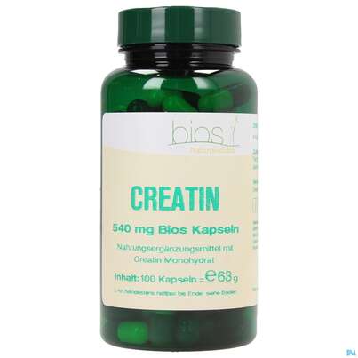 Sie sehen eine Packung Bios Creatin 540mg 100 Kapseln, Produktbild: 01 Bios Creatin 540mg 100 Kapseln, A-Nr.: 3891057 - 01