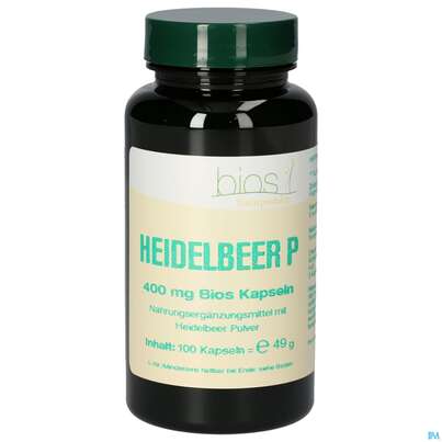 Sie sehen eine Packung Bios Heidelbeer P 100 Kapseln, Produktbild: 01 Bios Heidelbeer P 100 Kapseln, A-Nr.: 3891525 - 01