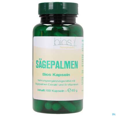 Sie sehen eine Packung Bios Sägepalmen 100 Kapseln, Produktbild: 01 Bios Sägepalmen 100 Kapseln, A-Nr.: 3893079 - 01