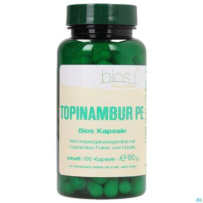 Sie sehen eine Packung Bios Topinambur Pulver-extrakt 100 Kapseln, Produktbild: 01 Bios Topinambur Pulver-extrakt 100 Kapseln, A-Nr.: 3893323 - 01