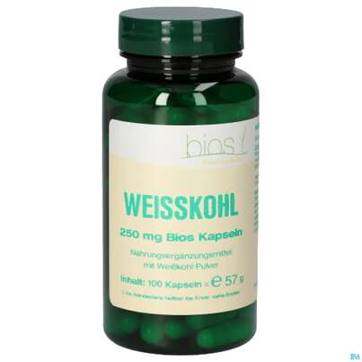 Sie sehen eine Packung Bios Weisskohl Kapseln 100 Kapseln, Produktbild: 01 Bios Weisskohl Kapseln 100 Kapseln, A-Nr.: 4049121 - 01