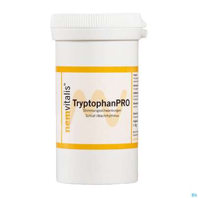 Sie sehen eine Packung Nemvitalis Tryptophan Pro Kapseln L-tryptophan 60st, Produktbild: 07 Nemvitalis Tryptophan Pro Kapseln L-tryptophan 60st, A-Nr.: 4851551 - 07