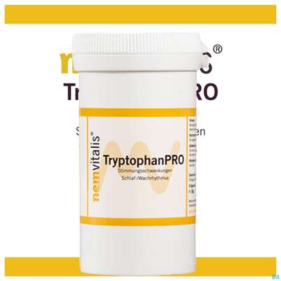 Sie sehen eine Packung Nemvitalis Tryptophan Pro Kapseln L-tryptophan 60st, Produktbild: 08 Nemvitalis Tryptophan Pro Kapseln L-tryptophan 60st, A-Nr.: 4851551 - 08