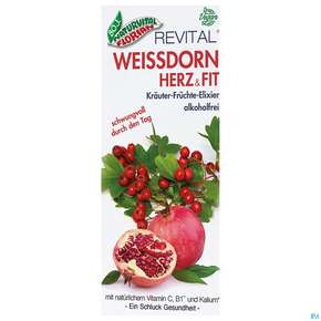 Weissdorn Herz+fit Granatapfel Revital Alkoholfrei Kraeuter Fruechte 330ml, A-Nr.: 3725790 - 01