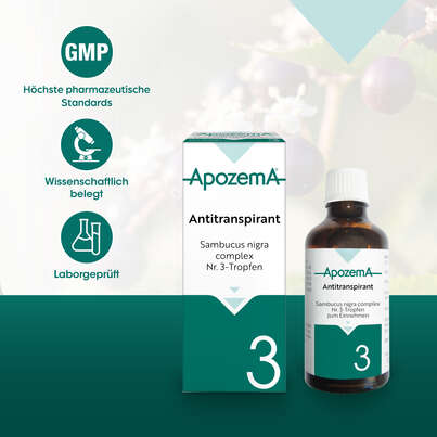 Sie sehen eine Packung Apozema® Nr. 03 Antitranspirant-Tropfen, Produktbild: 04 Apozema® Nr. 03 Antitranspirant-Tropfen, A-Nr.: 0987710 - 04
