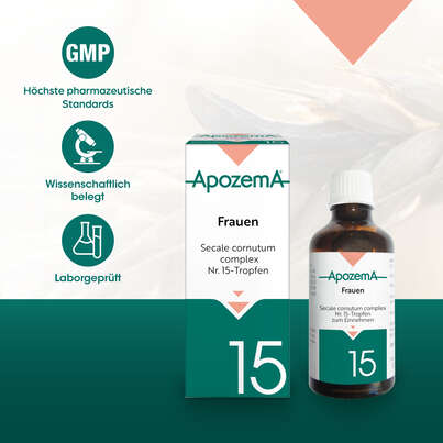 Sie sehen eine Packung Apozema® Nr. 15 Frauen-Tropfen, Produktbild: 04 Apozema® Nr. 15 Frauen-Tropfen, A-Nr.: 0987704 - 04