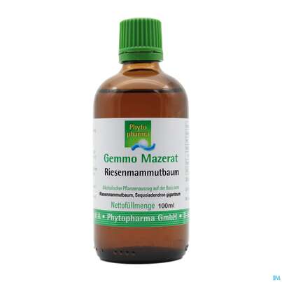Sie sehen eine Packung Gemmo Mazerat Riesenmammutbaum Sequoiadendron Giganteum Phytopharma 100ml, Produktbild: 02 Gemmo Mazerat Riesenmammutbaum Sequoiadendron Giganteum Phytopharma 100ml, A-Nr.: 5394386 - 02