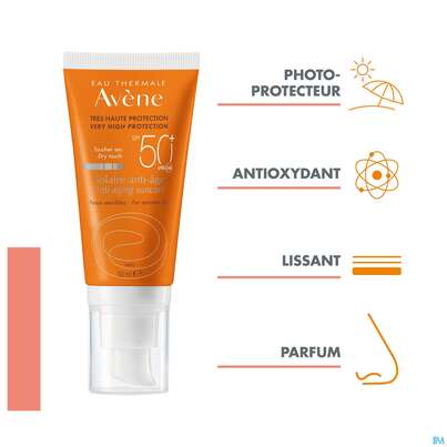 Sie sehen eine Packung Avène Anti-aging-sonnenschutz Spf 50+ 50ml, Produktbild: 10 Avène Anti-aging-sonnenschutz Spf 50+ 50ml, A-Nr.: 4606018 - 10