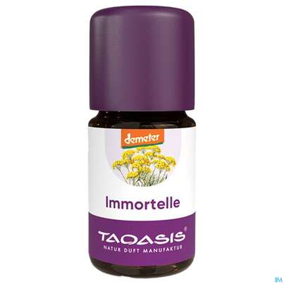 Sie sehen eine Packung Aetherische Oele Taoasis Bio Immortelle 5ml, Produktbild: 02 Aetherische Oele Taoasis Bio Immortelle 5ml, A-Nr.: 3494942 - 02