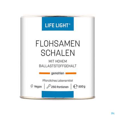 Sie sehen eine Packung Flohsamenschalen Gemahlen Life Light 500g, Produktbild: 03 Flohsamenschalen Gemahlen Life Light 500g, A-Nr.: 1752423 - 03