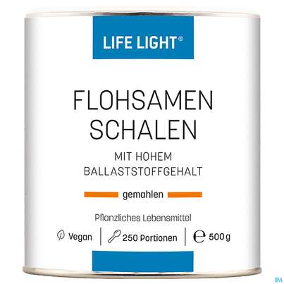 Sie sehen eine Packung Flohsamenschalen Gemahlen Life Light 500g, Produktbild: 05 Flohsamenschalen Gemahlen Life Light 500g, A-Nr.: 1752423 - 05
