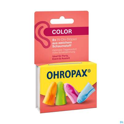 Ohrenschutz Ohropax Schaumstoffstoepsel Color Plux 8st, A-Nr.: 2281351 - 04