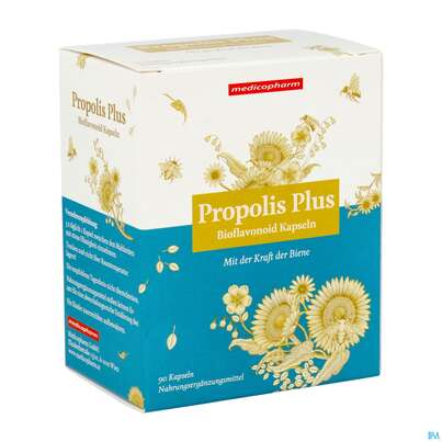 Sie sehen eine Packung Propolis Kapseln Plus -oekopharm 90st, Produktbild: 03 Propolis Kapseln Plus -oekopharm 90st, A-Nr.: 3049142 - 03