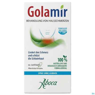Sie sehen eine Packung Aboca Golamir 2act Spray Ohne Alkohol Halsschmerzen Ab 1jahr 30ml, Produktbild: 02 Aboca Golamir 2act Spray Ohne Alkohol Halsschmerzen Ab 1jahr 30ml, A-Nr.: 5571894 - 02
