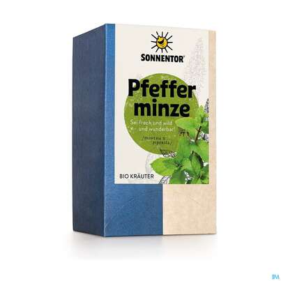 Sie sehen eine Packung Sonnentor Tee/bio Pfefferminze Beutel 02215 18st, Produktbild: 04 Sonnentor Tee/bio Pfefferminze Beutel 02215 18st, A-Nr.: 4307474 - 04