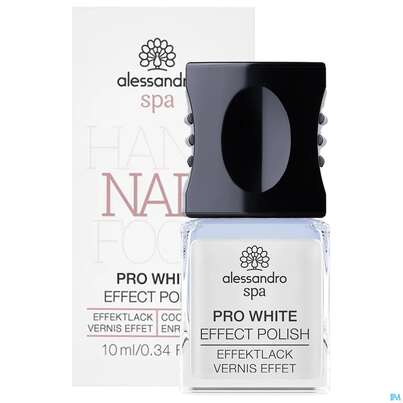 Sie sehen eine Packung Alessandro Nagellack Pro White Lack 10ml, Produktbild: 08 Alessandro Nagellack Pro White Lack 10ml, A-Nr.: 5178122 - 08
