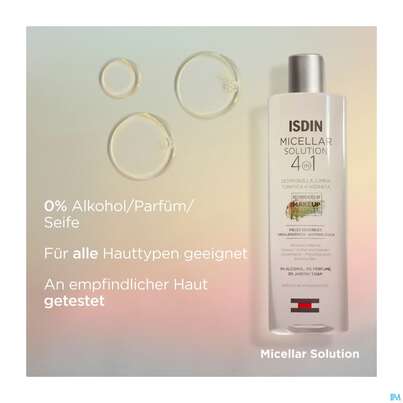 Sie sehen eine Packung Isdin Micellar Solution Gesichtsreinigung 400ml, Produktbild: 07 Isdin Micellar Solution Gesichtsreinigung 400ml, A-Nr.: 5570340 - 07