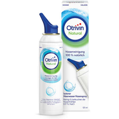 Sie sehen eine Packung Otrivin Natural Nasenreinigung 125 ml, Produktbild: 01 Otrivin Natural Nasenreinigung 125 ml, A-Nr.: 5950976 - 01