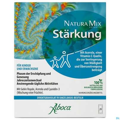 Sie sehen eine Packung Aboca Natura Mix Granulat Advanced Erschoepfung Ab 1jahr 20st, Produktbild: 02 Aboca Natura Mix Granulat Advanced Erschoepfung Ab 1jahr 20st, A-Nr.: 5571925 - 02