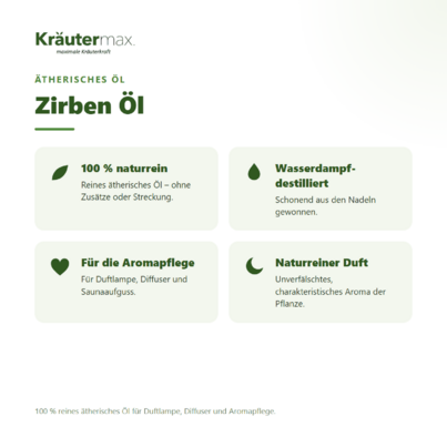 Sie sehen eine Packung Zirben Öl 10 ml, Produktbild: 02 Zirben Öl 10 ml, A-Nr.: 4514954 - 02