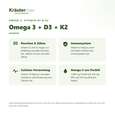 Sie sehen eine Packung Omega 3 + D3 2000 IE + K2 Kapseln 90 Stück, Produktbild: 02 Omega 3 + D3 2000 IE + K2 Kapseln 90 Stück, A-Nr.: 5746454 - 02