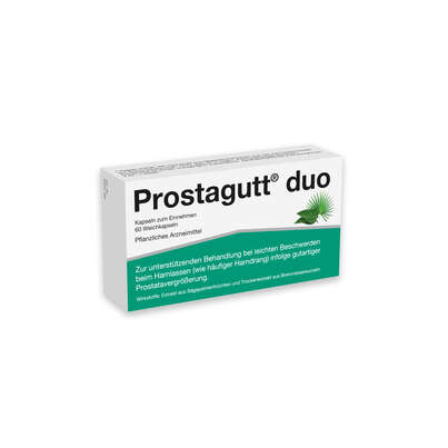 Sie sehen eine Packung Prostagutt duo Kapseln, Produktbild: 01 Prostagutt duo Kapseln, A-Nr.: 4979966 - 01