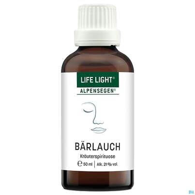Sie sehen eine Packung Baerlauch Kraeuterdestillat Life Light Alpensegen 50ml, Produktbild: 01 Baerlauch Kraeuterdestillat Life Light Alpensegen 50ml, A-Nr.: 2386541 - 01