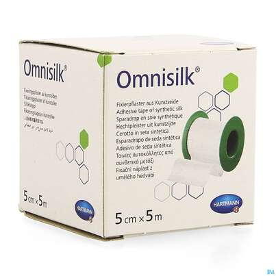 Sie sehen eine Packung Fixierpflaster Omnisilk 5mx 5cm 1st, Produktbild: 02 Fixierpflaster Omnisilk 5mx 5cm 1st, A-Nr.: 1566123 - 02