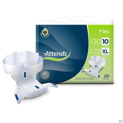 Sie sehen eine Packung Inkontinenz Attends Slip Flex Xl 10 80st, Produktbild: 04 Inkontinenz Attends Slip Flex Xl 10 80st, A-Nr.: 4271440 - 04