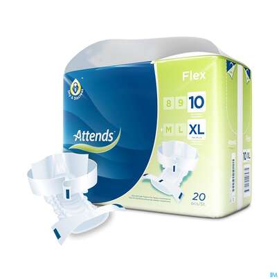 Sie sehen eine Packung Inkontinenz Attends Slip Flex Xl 10 80st, Produktbild: 05 Inkontinenz Attends Slip Flex Xl 10 80st, A-Nr.: 4271440 - 05